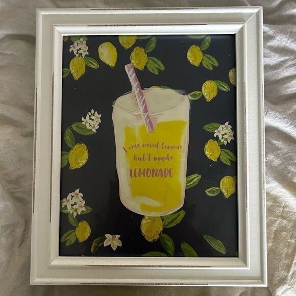 None Other - Lemonade Art Print in White Frame